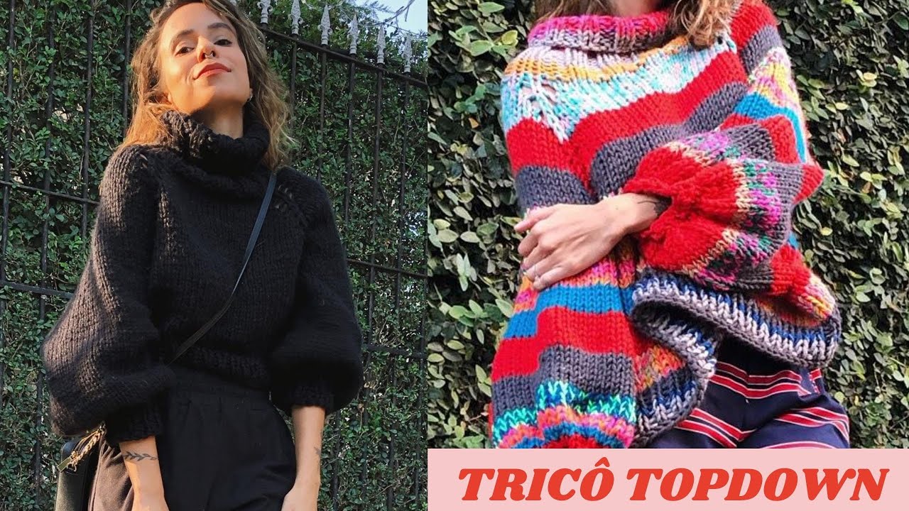TRICÔ TOPDOWN SUÉTER BLUSA AMPLA SEM COSTURAS - DESCOMPLICANDO