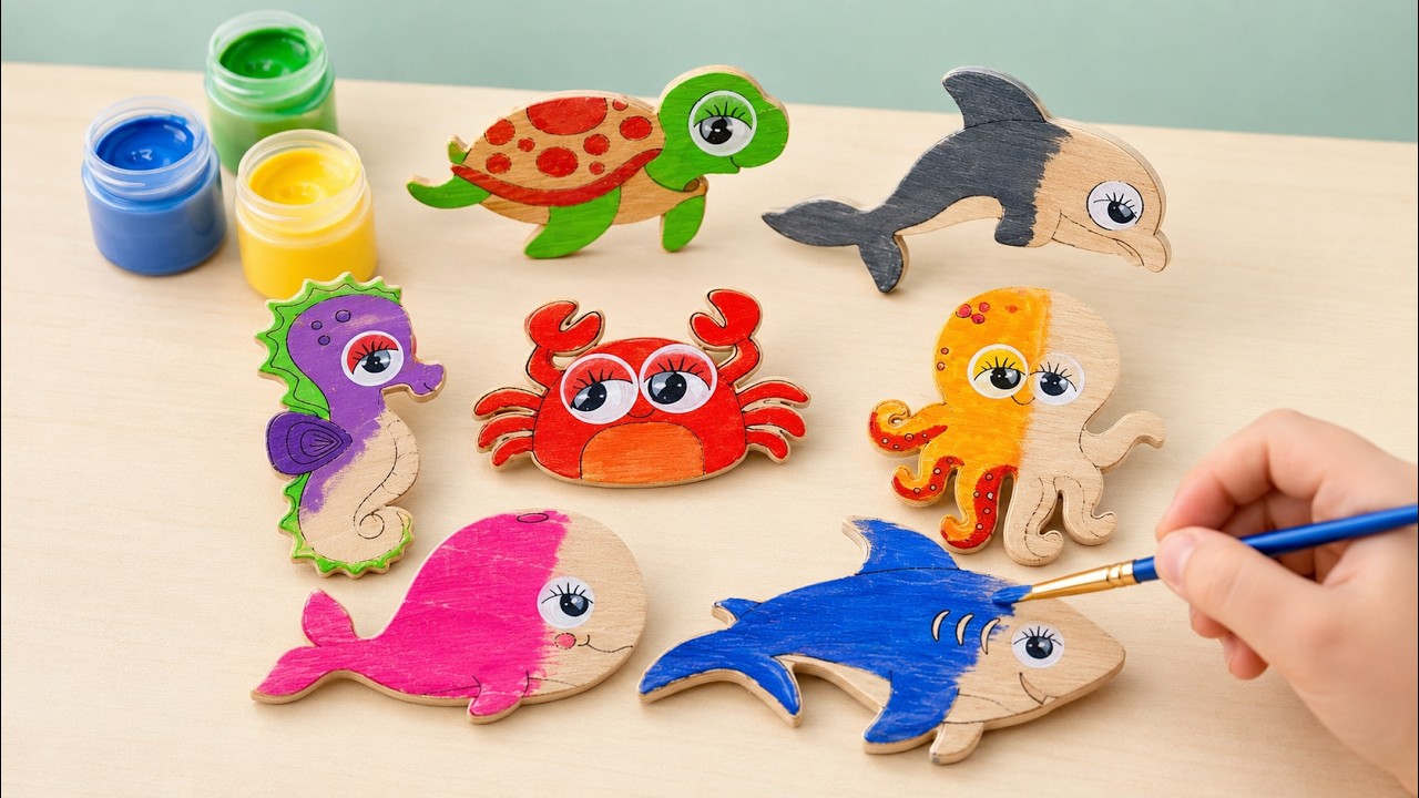 Let's Draw & Color Sea Animals | Best Learn Colors for Kids | Preschool Toddler Learning Video