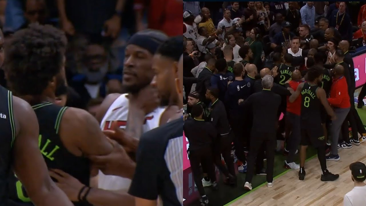 4 EJECTED after Naji Marshall chokes Jimmy Butler and starts HUGE FIGHT 😳