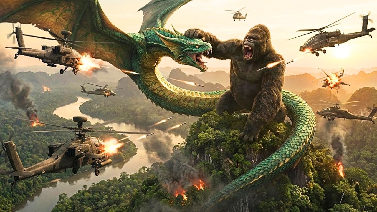 King Kong vs. The Flying Serpent: Helicopter Dogfight over the Amazon Rainforest