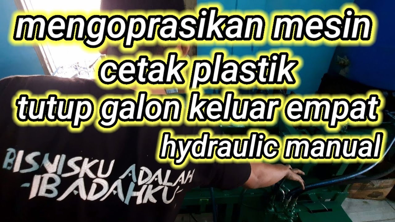 trial Mesin cetak plastik tutup galon manual hydraulic part2