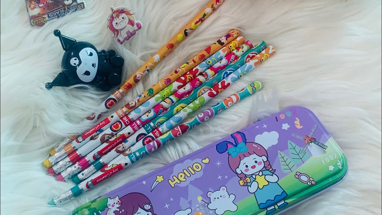 fill my pencil case with stationary #stationarybox #normalvscute#pencilbox #pencilboxtutorial