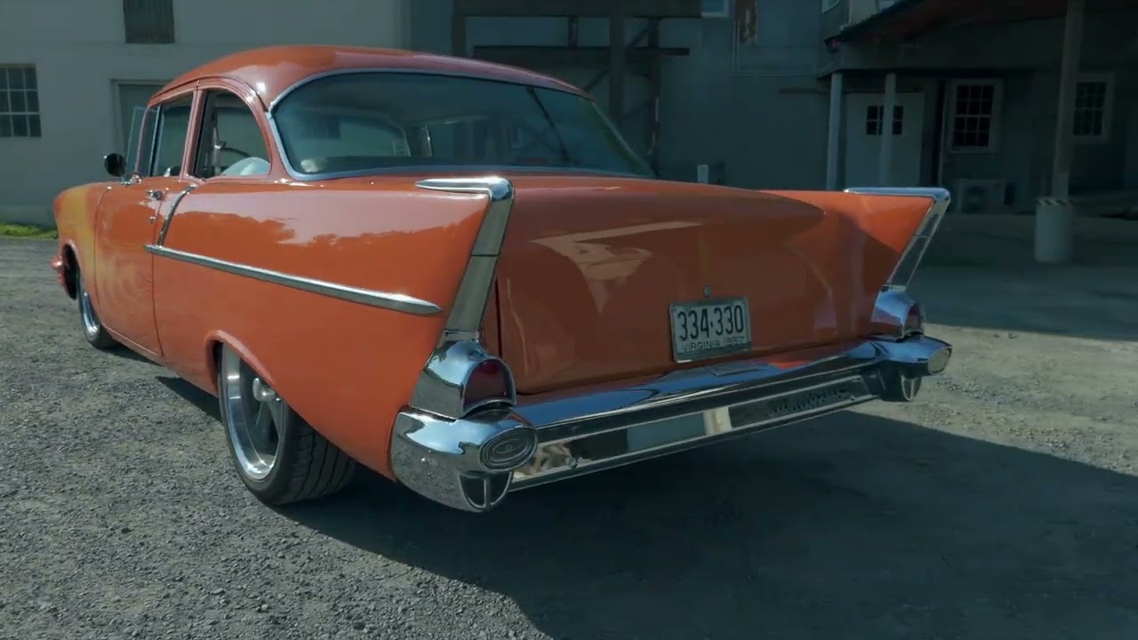 1957 Chevy industrial shoot #dji #hotrod