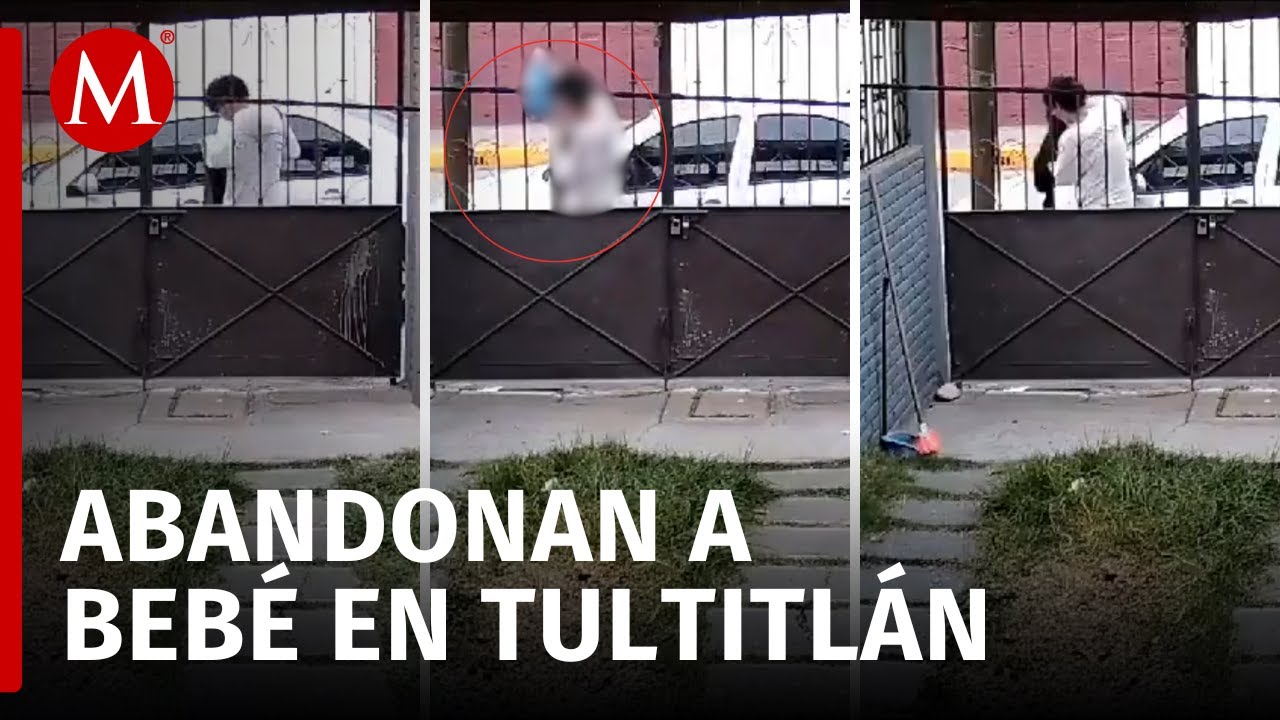 Graban a joven abandonando a un bebé recién nacido en bolsa de plástico en Tultitlán, Edomex
