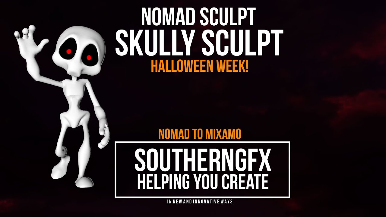 Nomad sculpt to Adobe Mixamo Skully Character