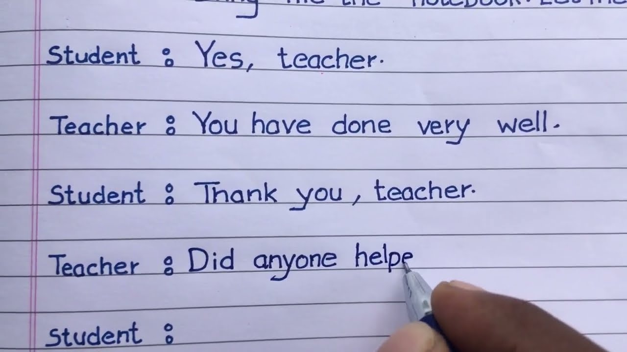 Student-Teacher Dialogue Writing  | English conversation #writing  @Writingclaz