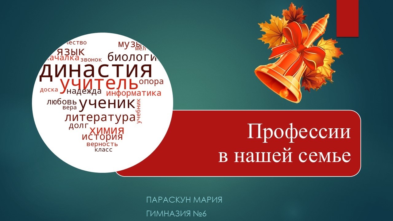 Профессии в нашей семье.