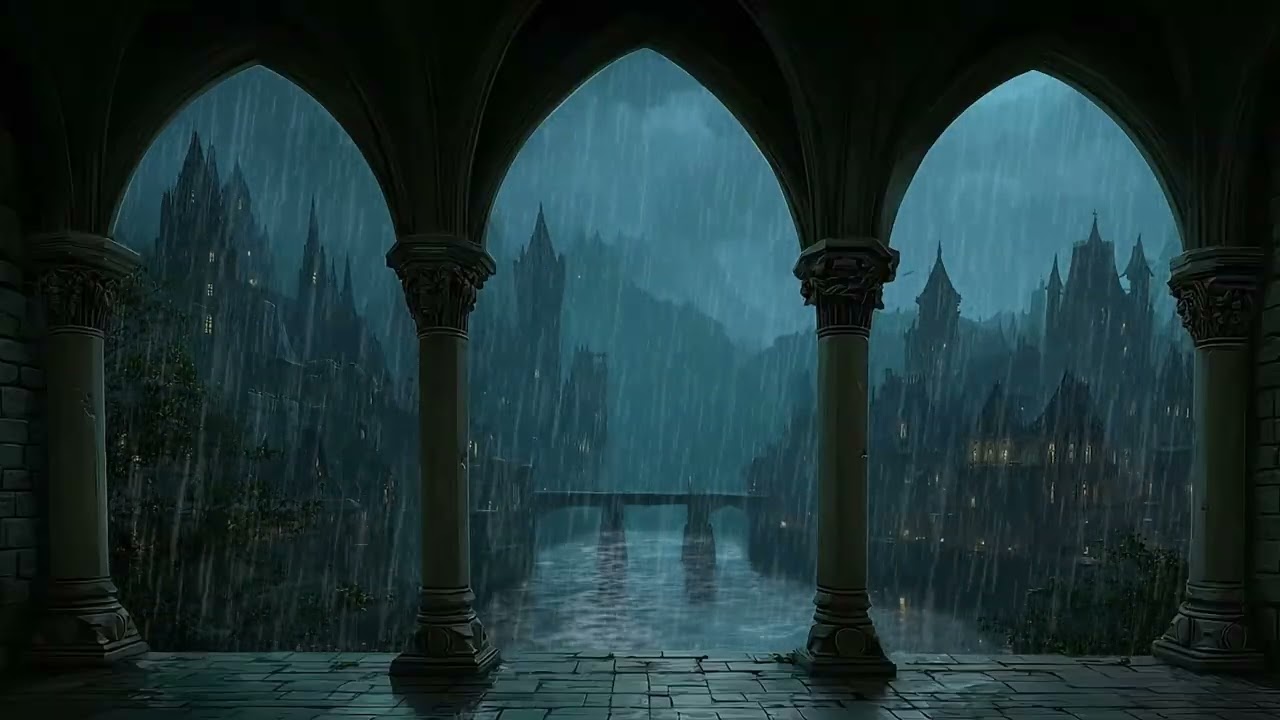 99% Fall Asleep Tonight 😴 Heavy Rain & Thunder Sounds at Castle Window
