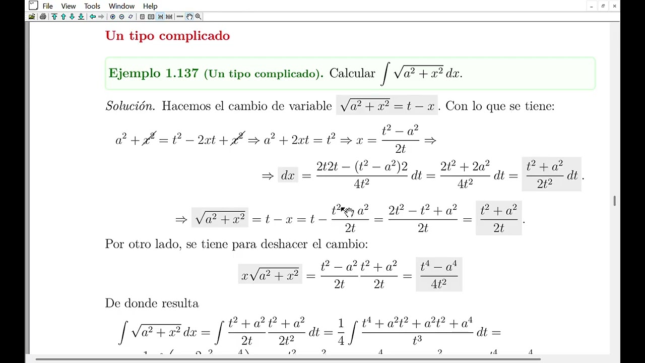 Integral de la raiz cuadrada de un polinomio de segundo grado