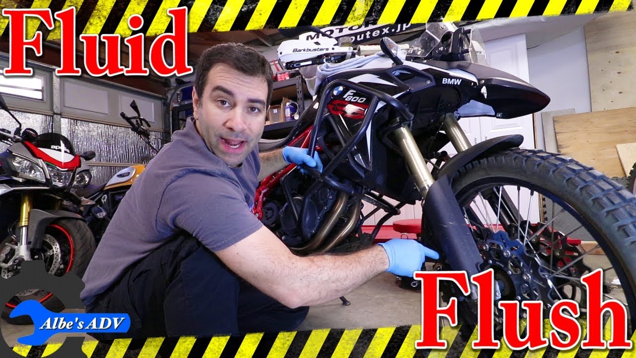 BMW F800GS front brake fluid flush