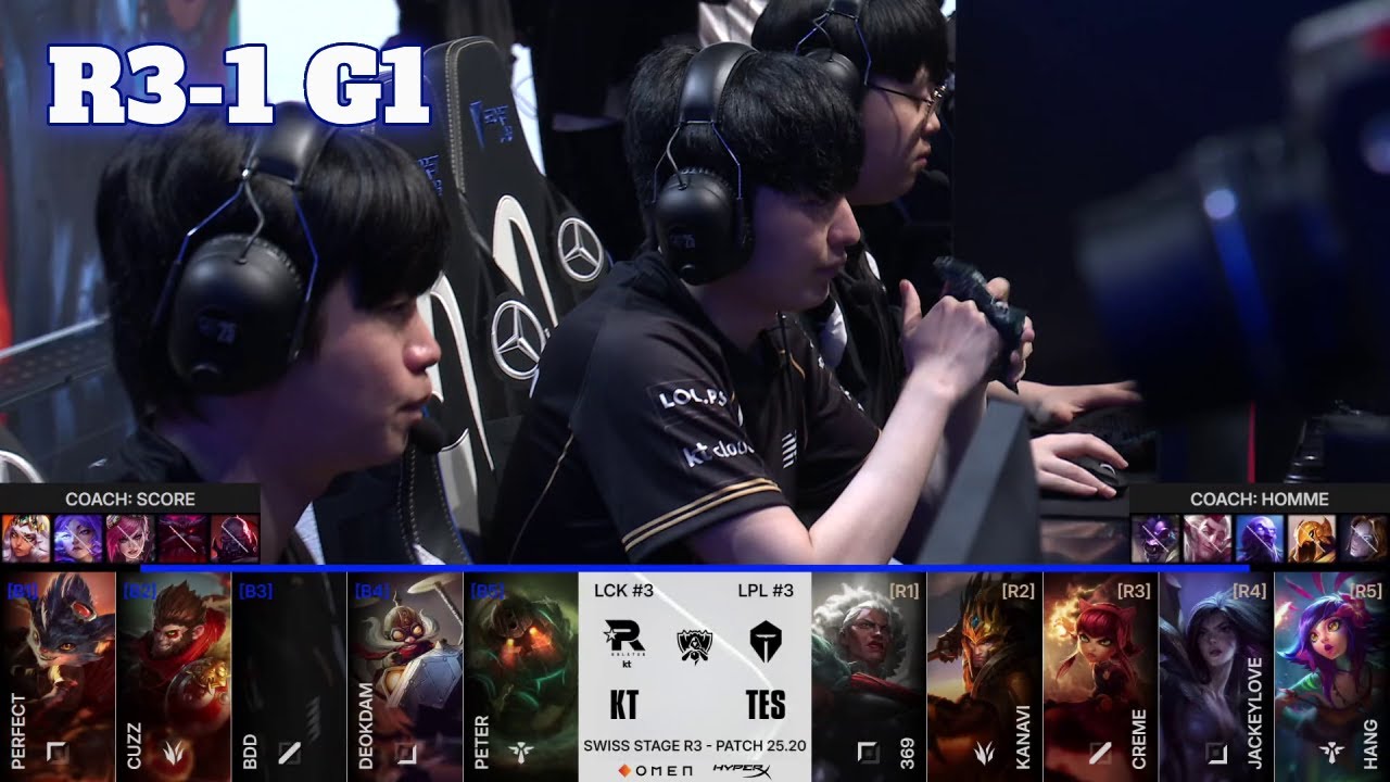 KT vs TES - Game 1 | Day 3 LoL Worlds 2025 Swiss Stage | KT Rolster vs Top Esports G1 full
