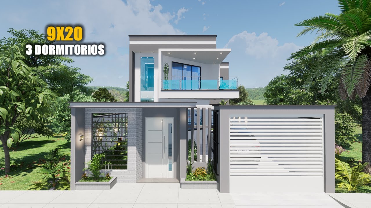 CASA HERMOSA DE DOS PISOS ( 9X20 ) + PISCINA  - 3 DORMITORIOS (JMC 2021)