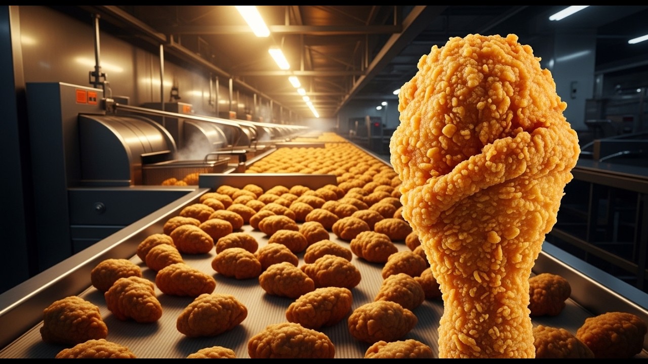 Giant Fried Chicken Factory: How Millions of Chickens Are Made Every Day