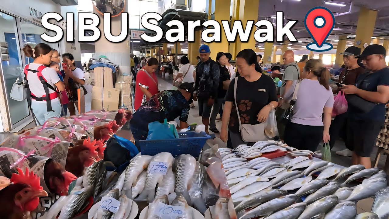 PASAR SENTRAL SIBU CENTRAL MARKET Terkini📢The biggest in Malaysia‼️