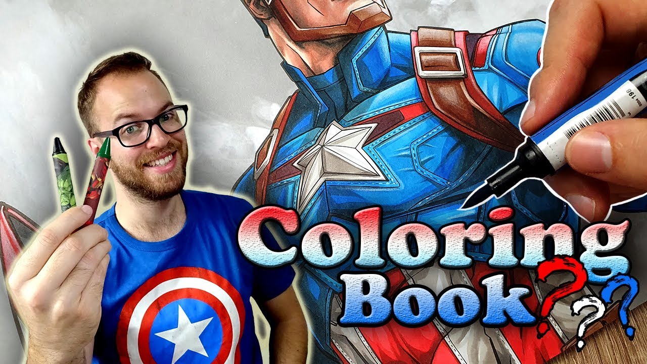 Professional Artist Colors a CHILDRENS Coloring Book..? | Captain America | 6