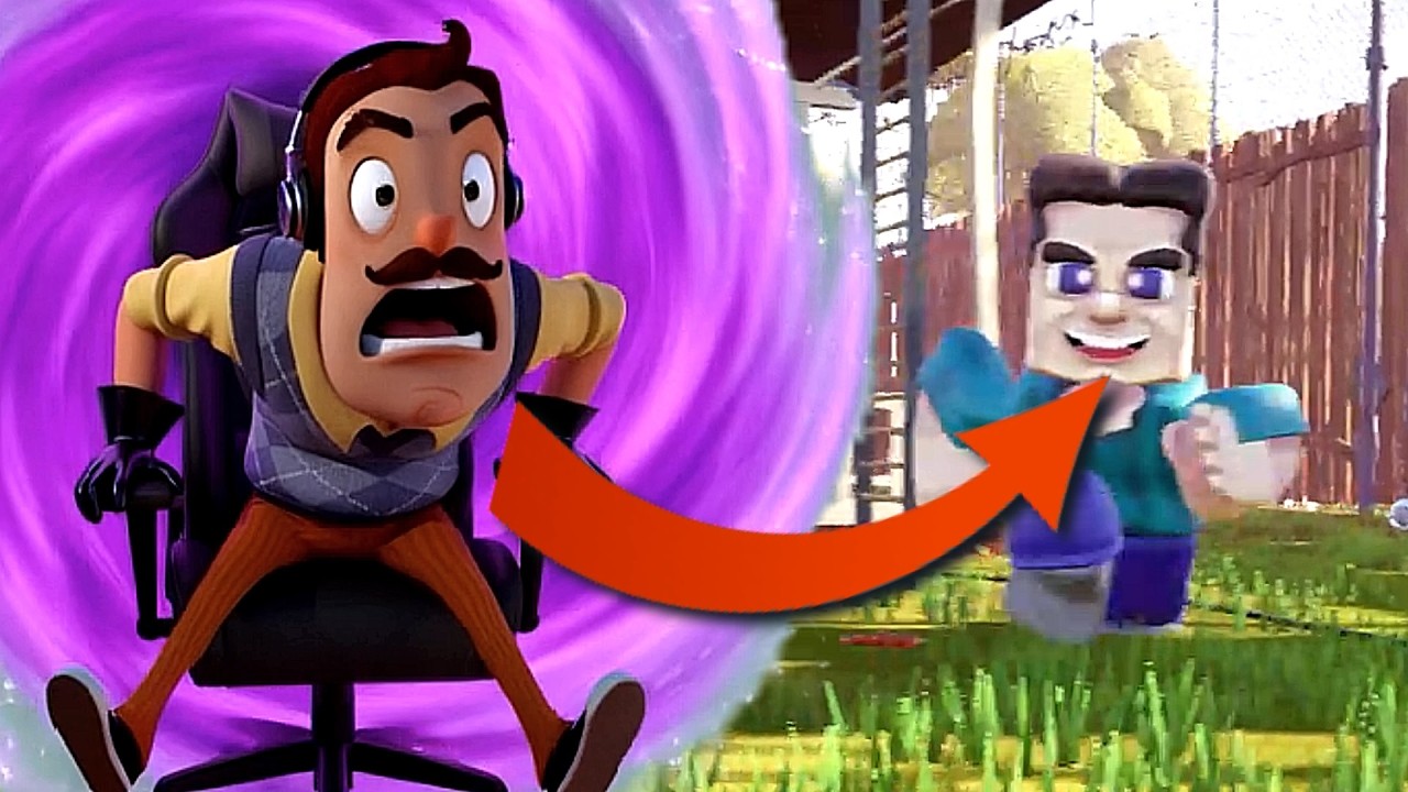 Neighbor Plays Against Steve From Minecraft In Hello Neighbor Act 2
