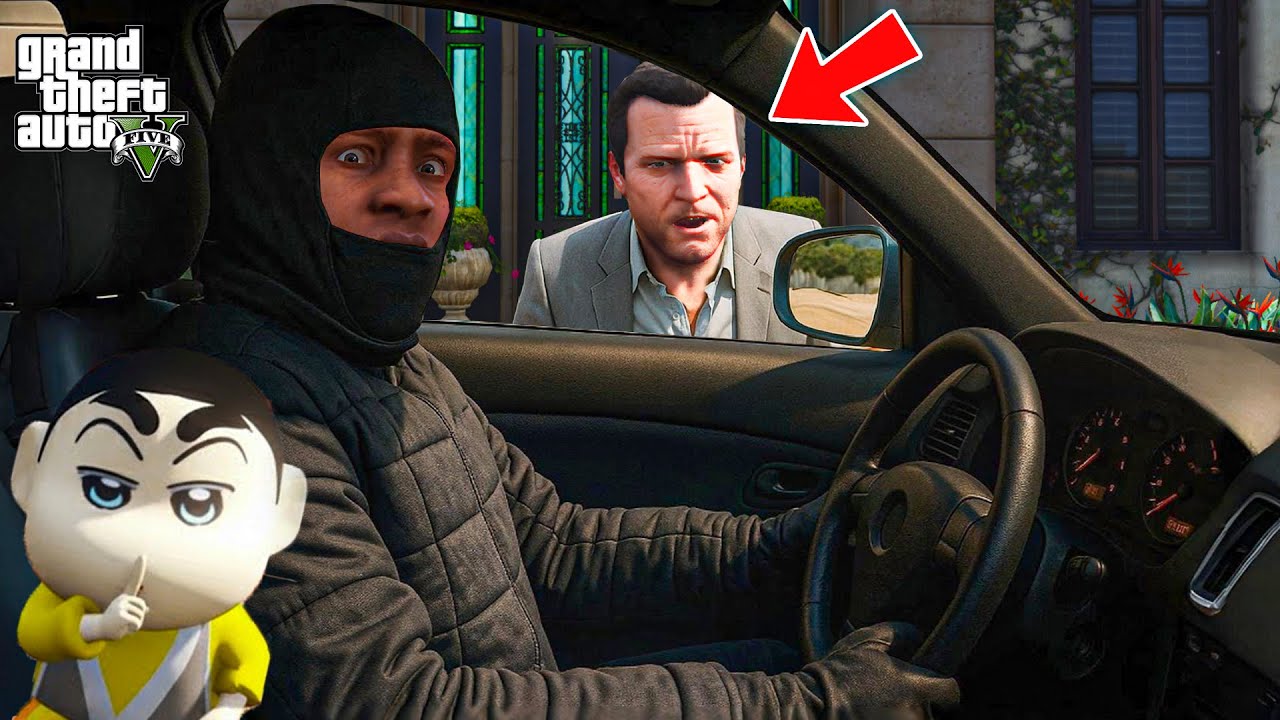Shinchan & Franklin's Epic Invisible Driver Prank in GTA 5!