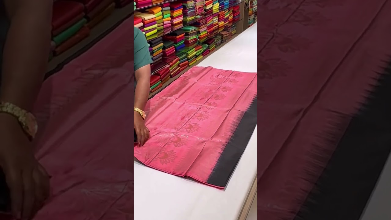 Full body Dark Grey saree contrast with Silver Jari work on Border and Pink pallu.