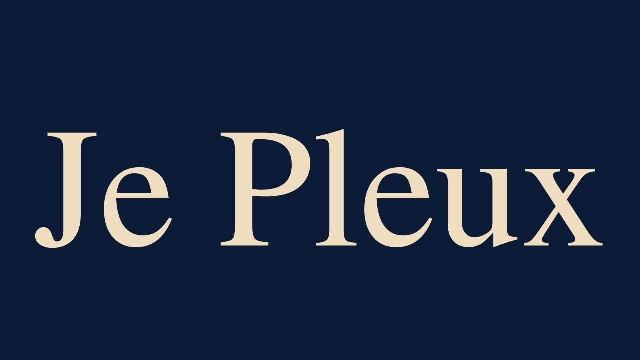 Je Pleux - chanson française originale - chanson d'amour - chanson triste  - chanson météo