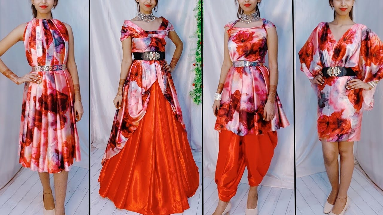 NO CUTTING NO STITCHING|NEW ELEGANT INDO-WESTERN SAREE DRAPING STYLES|STEP BY STEP|HINDI