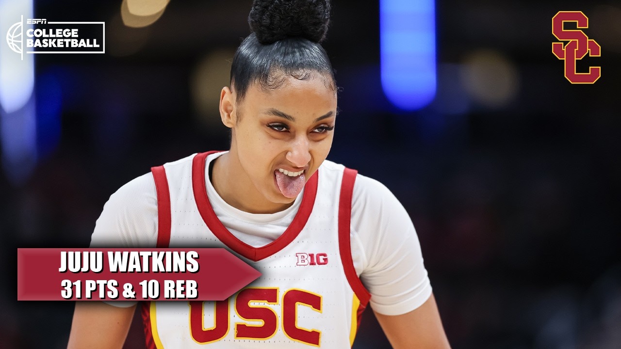 JuJu Watkins drops 31-PT double-double vs. Indiana to lead USC to Big Ten Semifinals 💪 | ESPN CBB