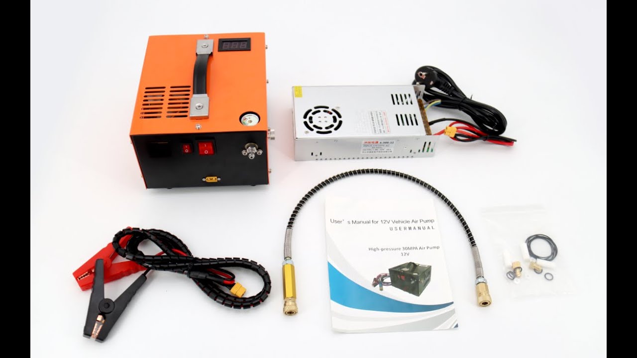12v air compressor｜12V 110V/220V PCP rifle air compressor 300bar 4500PSI, New products