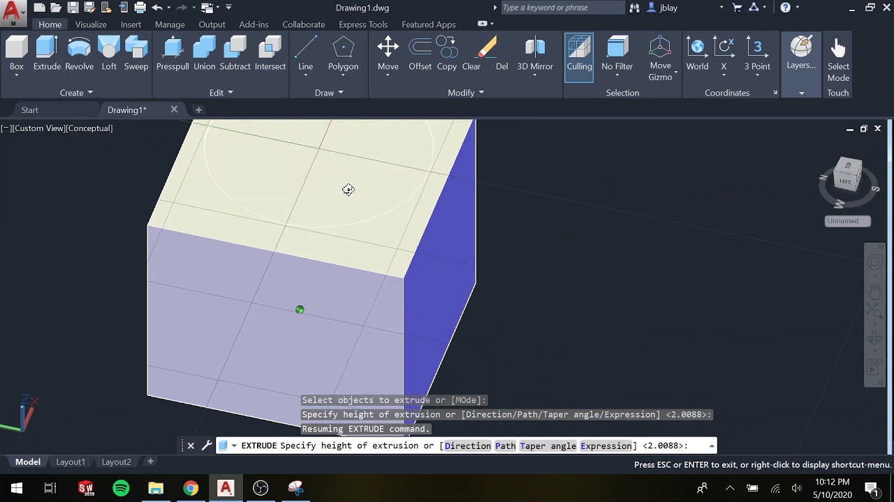 Union in AutoCAD 2020