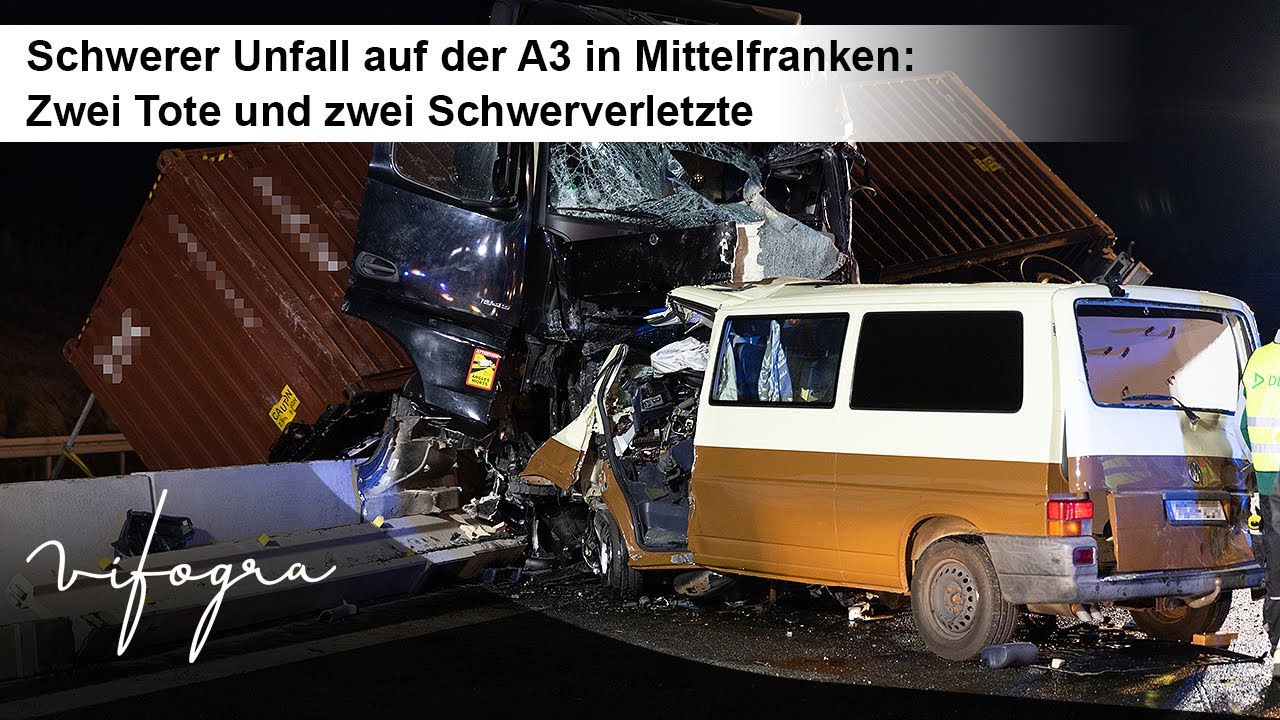 Höchstadt - Schwerer Unfall auf der A3 in Mittelfranken: Zwei Tote und zwei Schwerverletzte
