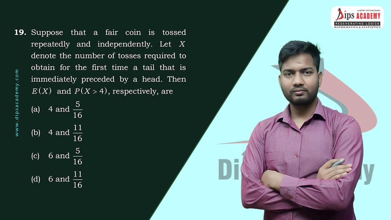 IIT-JAM MS 2022 Q.19 Solution | Basic Probability & Expectation | Question Discussion | Dips Academy