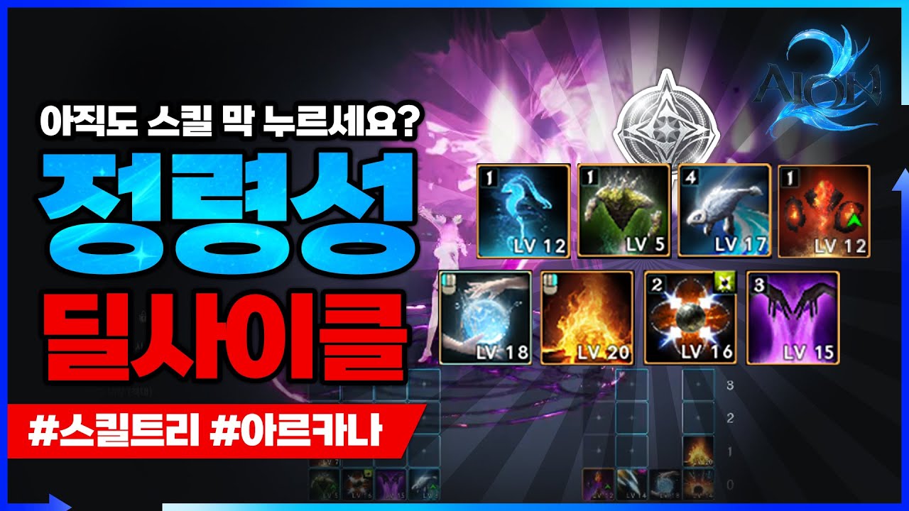 [아이온2] 정령성 딜사이클+스킬트리  PVE/PVP 최신 가이드 ver.3 (feat.아르카나,카드,어비스,스티그마)