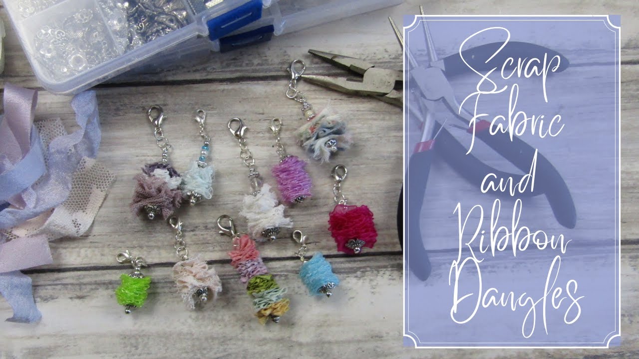 Scrap Fabric and Ribbon Dangles