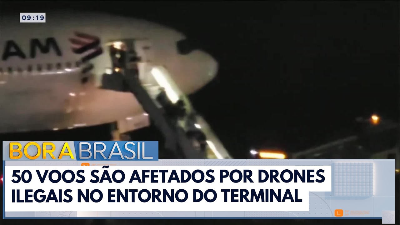 Drones ilegais afetam 50 voos no Aeroporto de Guarulhos | Bora Brasil
