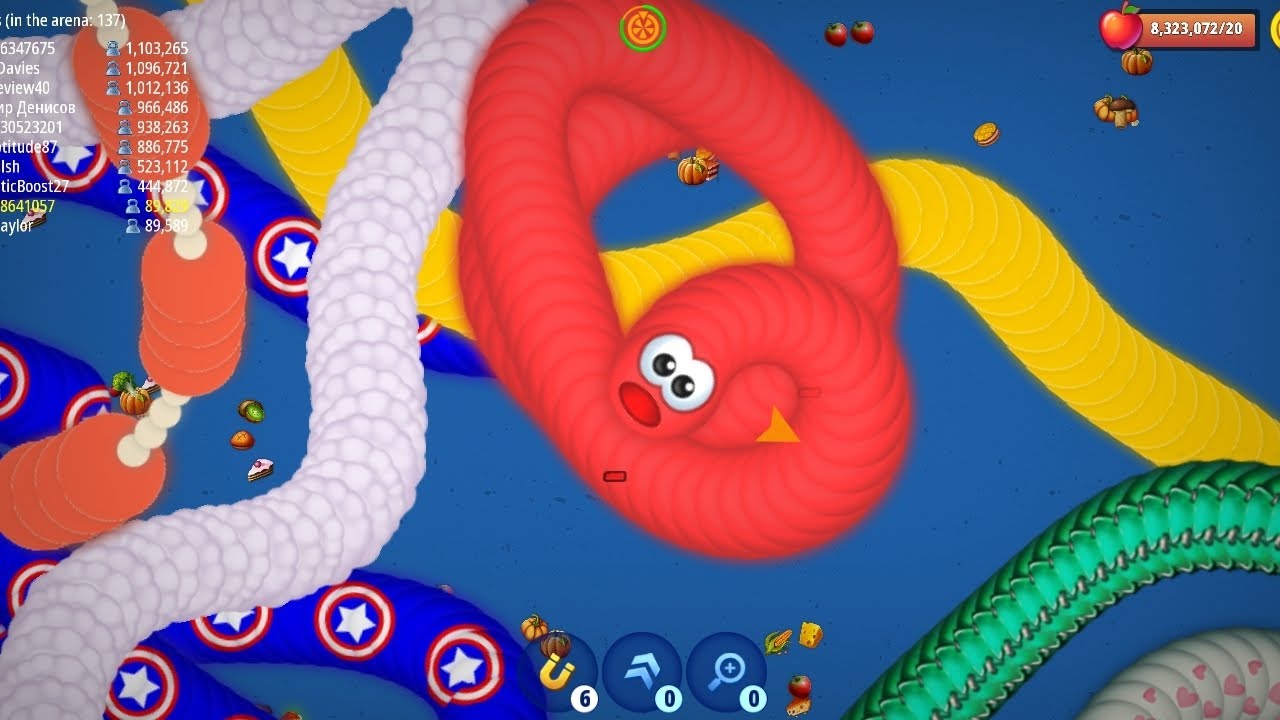🔴WORMSZONE.IO___GIANT_SLITHER_SNAKE_TOP_01___Epic_Worms_Zone_Best_Gameplay