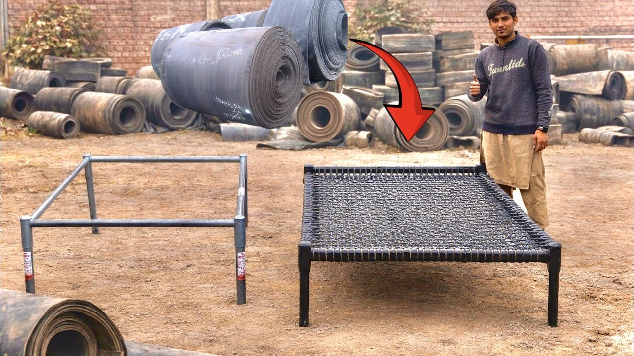 Scrap Rubber Rolls to a Comfortable Charpai | Amazing Handmade Process😱