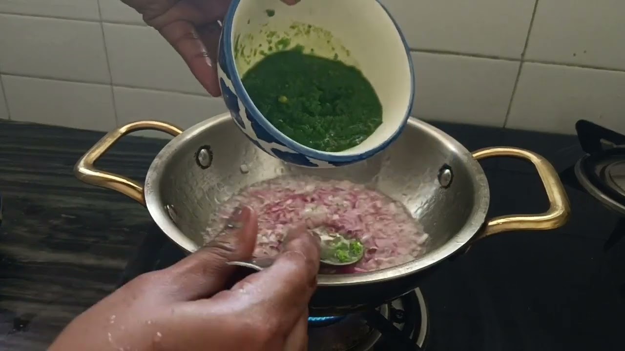 पुरणपोळी ची भाजी. (हरभराची भाजी)ढाळे ची भाजी 🌿🌿🌿🍲😋😋