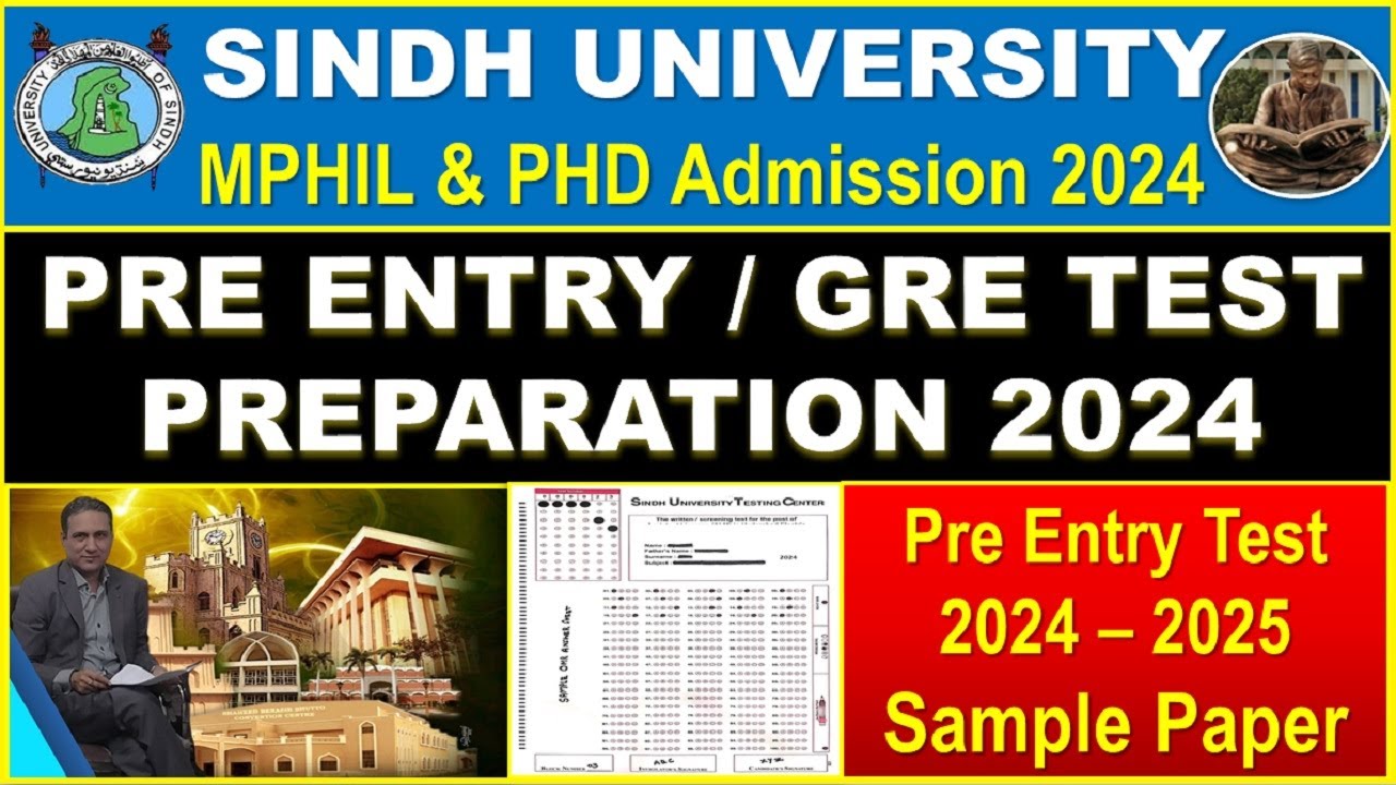 Sindh University Pre Entry Test Preparation 2024 for MPhil /PhD candidates | MPhil Sample Paper 2024