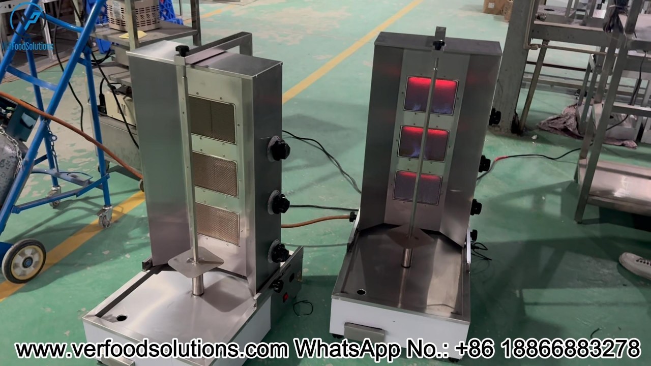 VERFOODSOLUTIONS 2 Units Gas Shawarma Machine Test for Australia Customer
