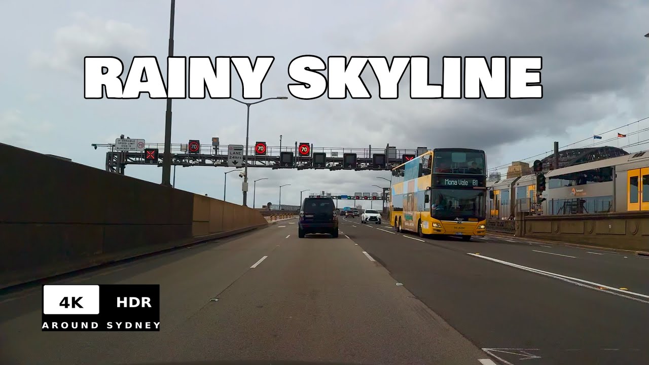 CITY ROUTE RAINY SKYLINE Harbour Bridge → Riverwood → North Sydney Drive 4K HDR60 POV-Aus