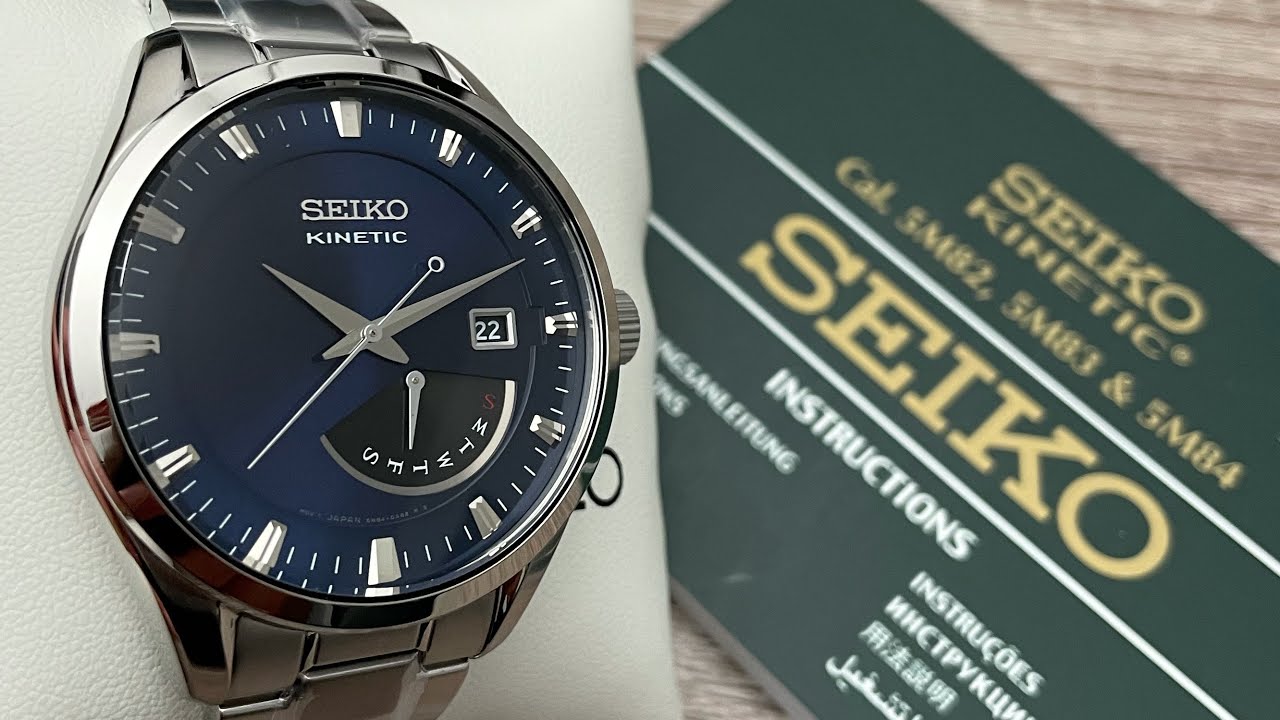 Seiko Kinetic Blue Dial Stainless Steel Men’s Watch SRN047P1 (Unboxing) @UnboxWatches