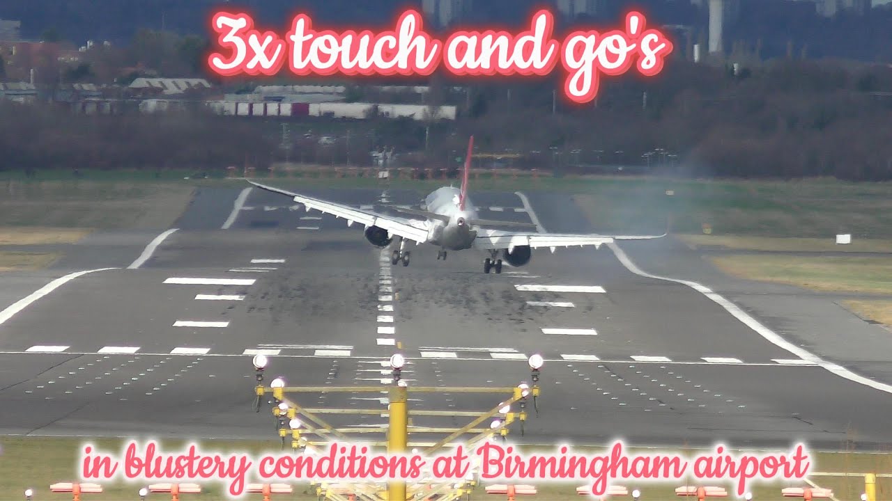 Go around's for Turkish Airlines Airbus A321 NEO and Air France at Birmingham airport.