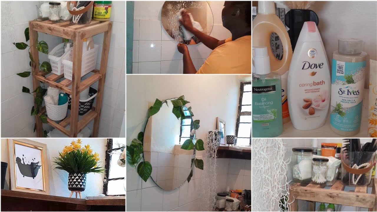 New 💥💥Small Kenyan BATHROOM MAKEOVER//NEW BATHROOM MIRROR//BATHROOMDECORHAUL//PANDA HSE/LEATHER HAUL