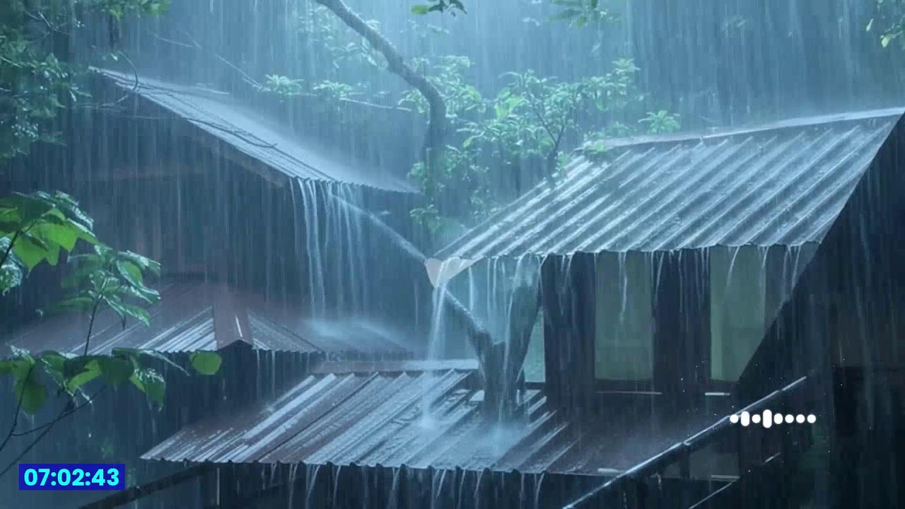HEAVY RAIN for Sleeping | Deep Sleep with Heavy Rain on Tin Roof, Stop Insomnia, Block Noise