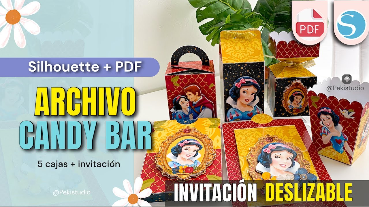 KIT IMPRIMIBLE TEMÁTICA BLANCANIEVES | DESCARGA UNA CAJA GRATIS | #silhouette #cameo