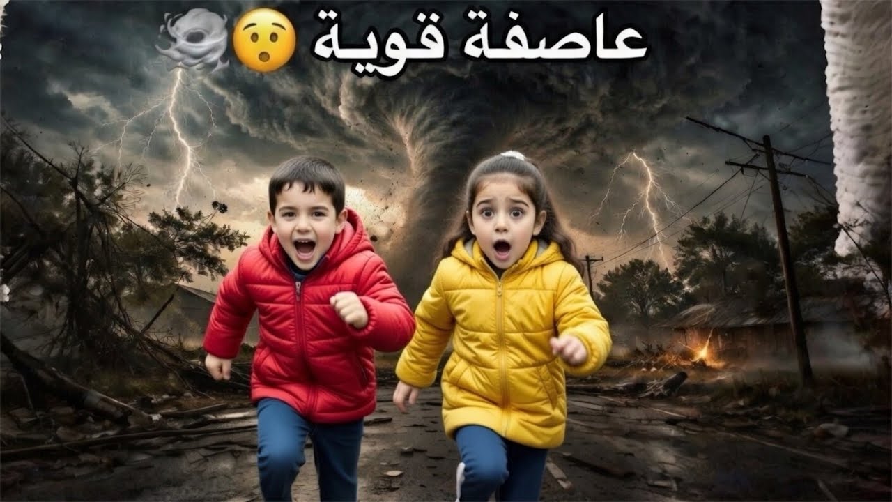 هربنا من العاصفة😭اصوات الانذارات‼️حمودة كتييير خاف صار يبكي😰