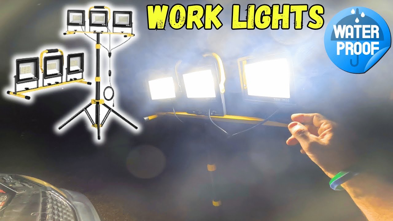 Waterproof LED Adjustable Work Lights with Stand - Setup/Review