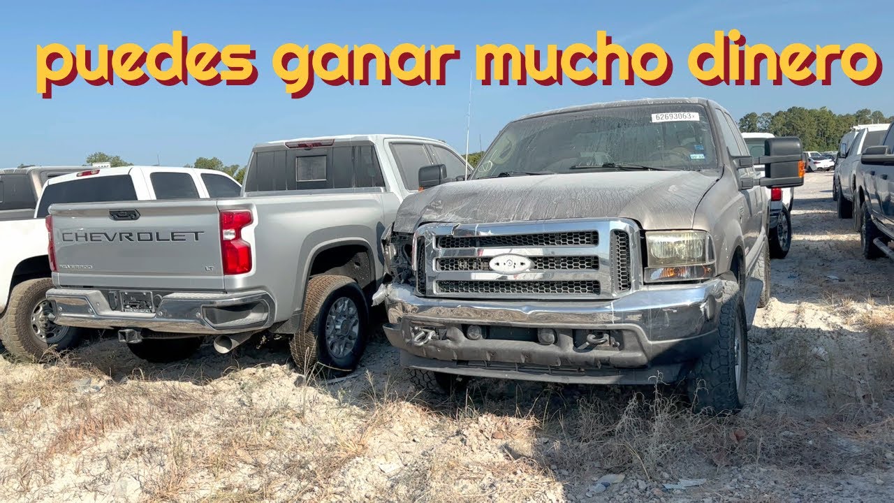 CAMIONETAS DE TRABAJO CASI REGALADAS CHOCADAS EN LA SUBASTA DE COPART EN HOUSTON TEXAS