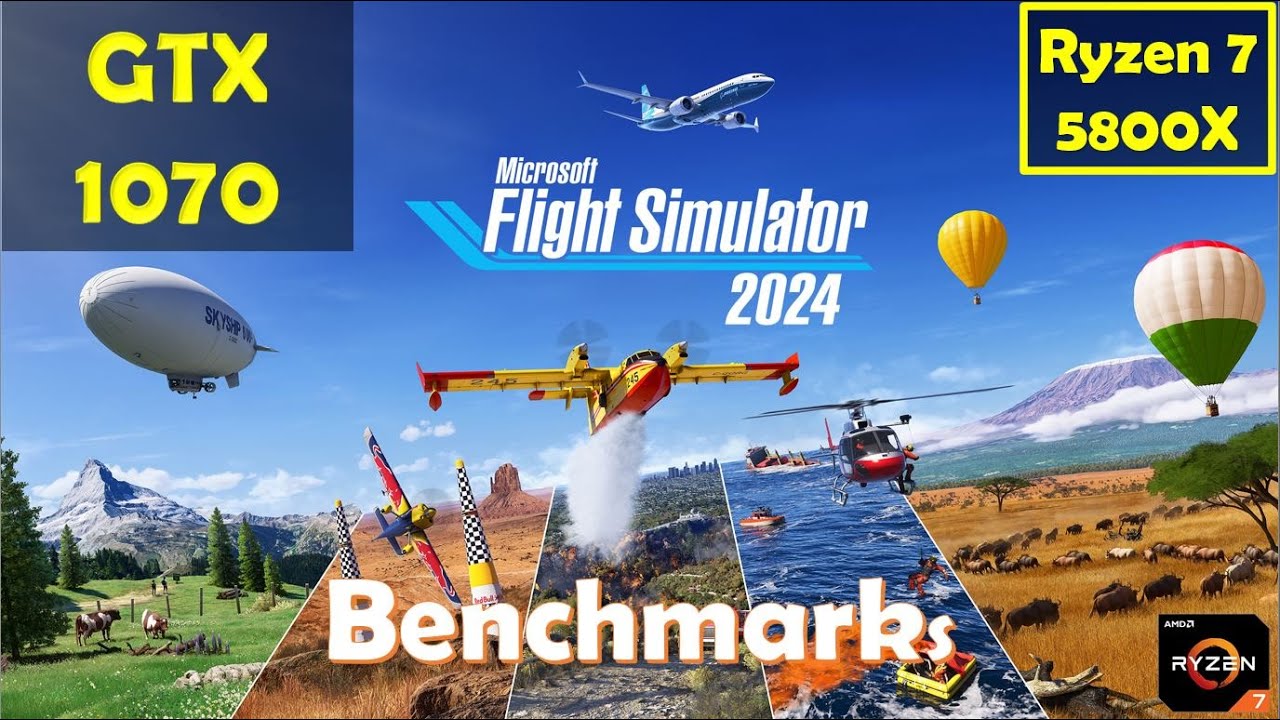 Microsoft Flight Simulator 2024 GTX 1070 - 1080p - FSR2 - All Settings | Performance Benchmarks