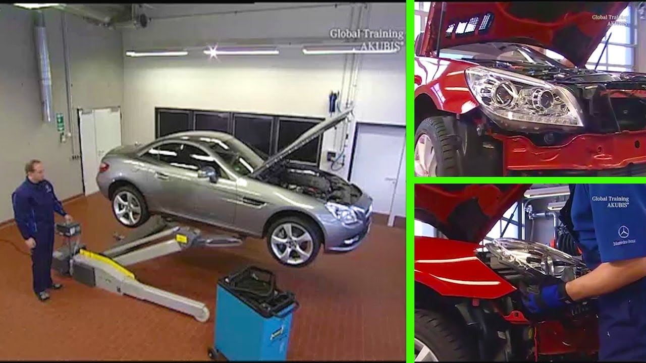 Как снять и установить фары на Mercedes-Benz SLK | R172