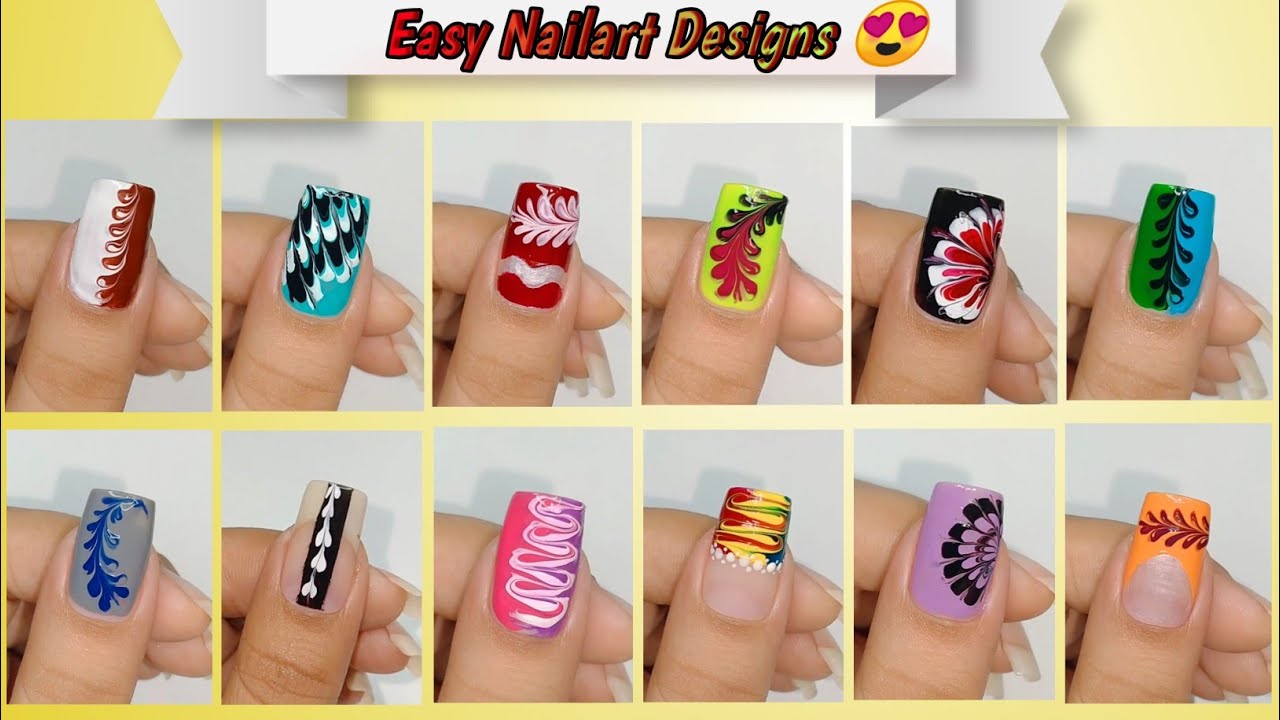 Easy nailart designs at home 💅🏻with regular nailpolish💅🏻😍#trend #nailart