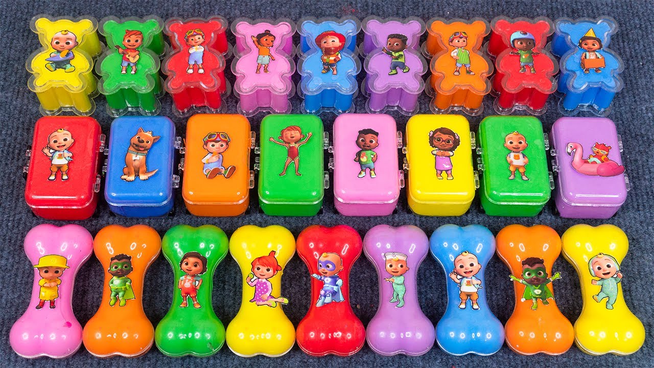 Rainbows Bear Toys 🌈 Looking Cocomelon with Rainbow SLIME Colorful! Satisfying, ASMR